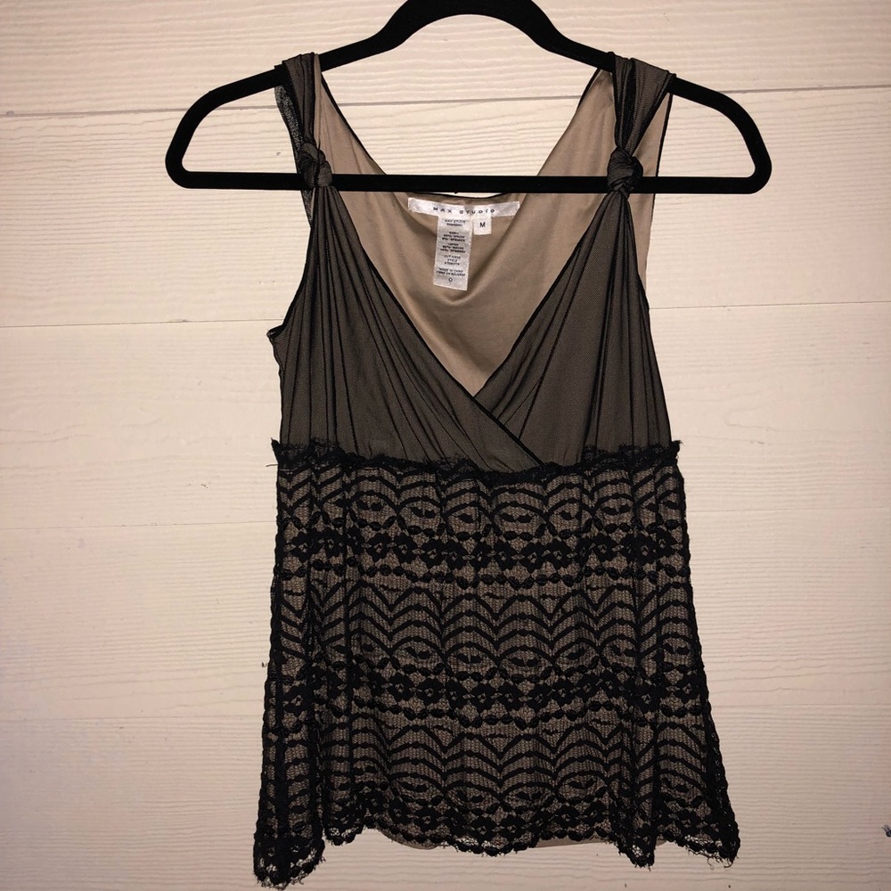 Lace Max Studio Black Top Size Medium